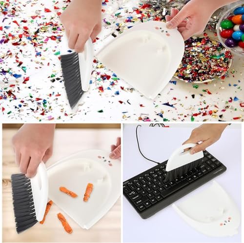 1 Set White Cute Broom and Dustpan Set, Mini Dustpan and Brush Cleaner Set - Image 4