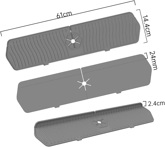 2 Pack Kitchen Faucet Sink Splash Guard, Sink Draining Pad Behind Faucet - Image 3