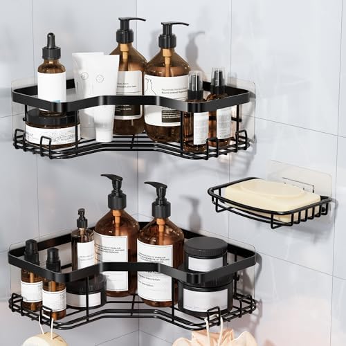 MAXIFFE 3 Pack Corner Shower Caddy by MAXIFFE