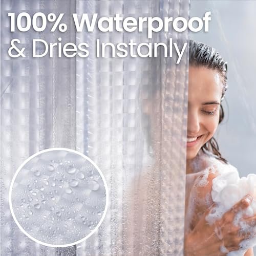 LiBa Shower Curtain PEVA 8G, 72x72 Inch Cat Eyes - Image 5