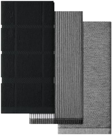 Homaxy 3 Pack Cotton Terry Premium Kitchen Towels, 18 x 28 in by Homaxy