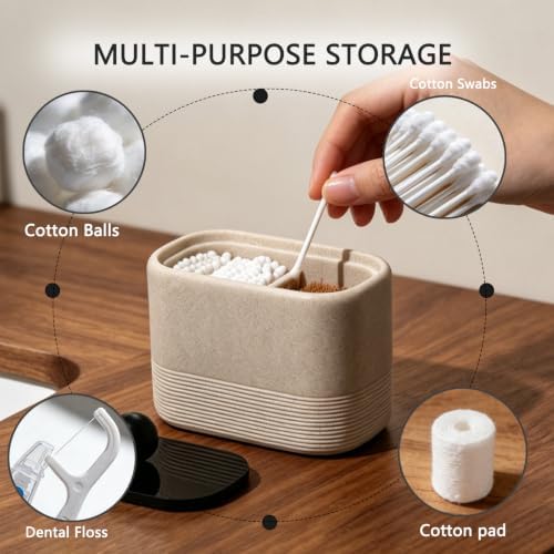 Double compartment resin cotton swab holder - Image 3