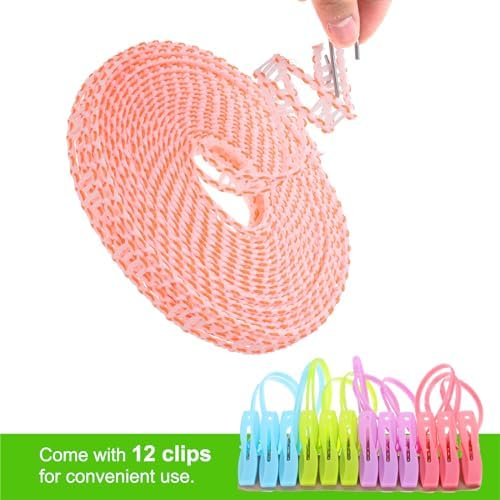 uxcell Windproof Clothesline, 5M 16.4ft Plastic Non-Slip Clothes Drying Rope - Image 3