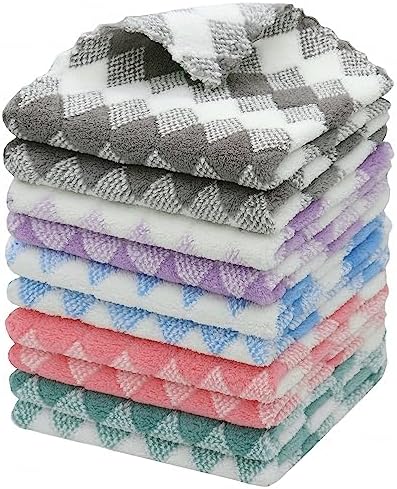 Microfiber Cleaning Cloth, 10 Pack Microfiber Rags, Mix Color by HFGBLG