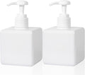 Plastic Pump Bottle Refillable Lotion Soap Dispenser 8.5oz White 2 Pack | Sturdy by JiatuA