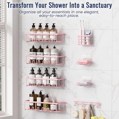 8 Pack Adhesive Rustproof Shower Caddy - Image 3
