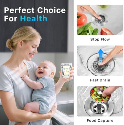 3-in-1 Stainless Steel Kitchen Sink Drain Strainer, JOMST Kitchen Gadget – Fast - Image 6
