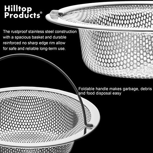 2 Pack - 4.5" Top / 3" Basket - Kitchen Sink Drain Strainer Stainless Steel - Image 3