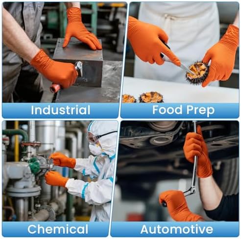 Borje Orange 8 Mil Nitrile Disposable Gloves - Image 4