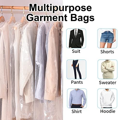 BEISHIDA 120PCS 35.5 Inch Plastic Garment Bag-Plastic Clear Dry Cleaner Laundry - Image 5