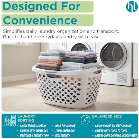 Home Logic 1.75 Bushel Plastic Laundry Basket - Image 4