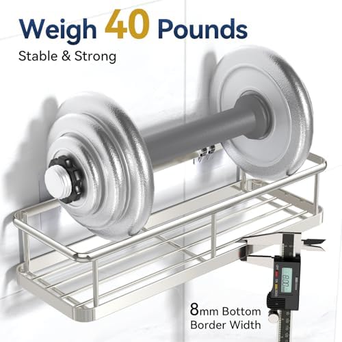 YASONIC Shower Caddy Adhesive, Rustproof Shower Organizer - Image 2