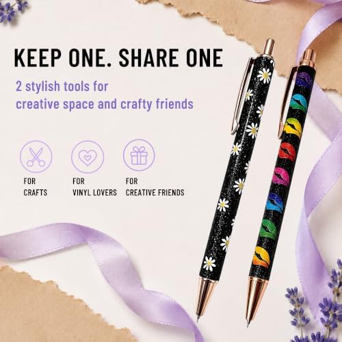 MADEQUIP Vinyl Weeding Tools Cute Pattern, 2 Pack Retractable Weeding Pens - Image 5