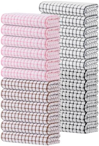 Kitinjoy Cotton 24 Pack Terry Kitchen Towels, Mix Color by Kitinjoy