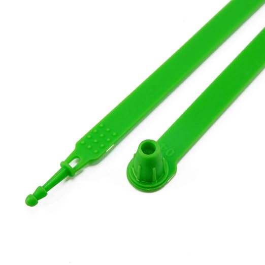 Leadseals(R) 100 PCS Green Tite-Lock Plastic Tractor Truck Trailer Door Seal Tamper Evident Security Tags Numbered Safty Disposable Locks for Trailer Logistics Shipping Transport
