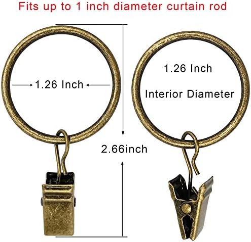 120 Pack Curtain Rings with Clips, Drapery Clips with Rings, Drapes Rings 1.26 - Image 2