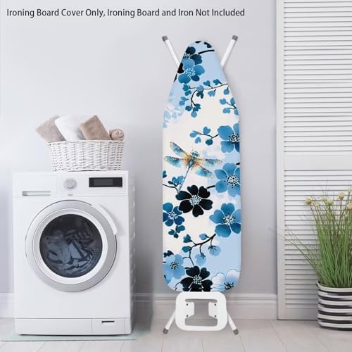 Dragonfly Ironing Board Cover and Pad Standard Size Blue Flower Iron Board - Image 3