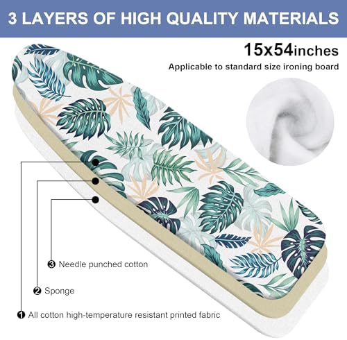 Boho Ironing Board Cover and Pad 15x54 Inch, 100% Cotton Surface Heavy Duty - Image 2