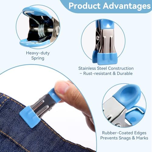 Heavy Duty Clothes Pins, 30 Pack 2.17 Inch Stainless Steel Chip Clips - Image 4
