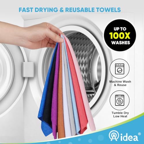 AIDEA White Microfiber Cleaning Cloth Roll-50PK, Cleaning Rags 11.5"×11.5" - Image 6