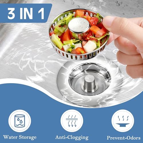 TGOSOMT Kitchen Sink Drain Strainer Stopper, Anti-Clog & Quick Drain - Image 2