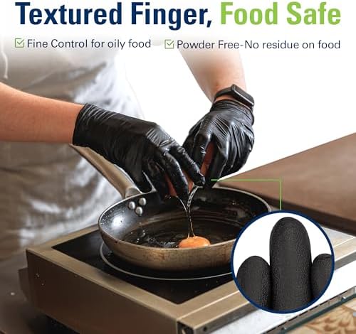 SWIFTLITE Black Nitrile Gloves Disposable Latex Free, Food Safe - Image 3