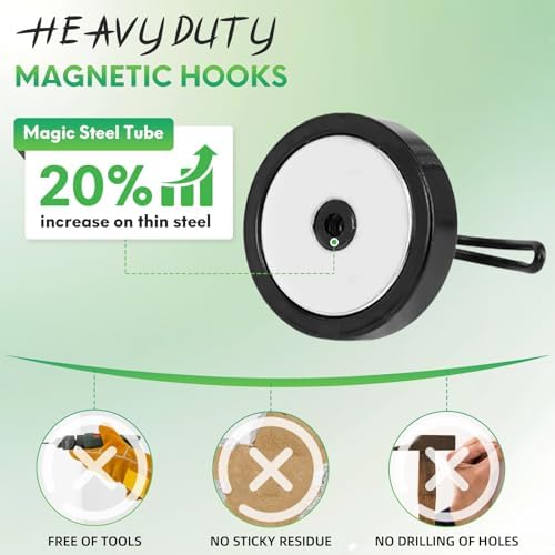 Neosmuk Magnetic Swing Hooks, 100lb Cruise Black Hooks, 6 Pack - Image 3