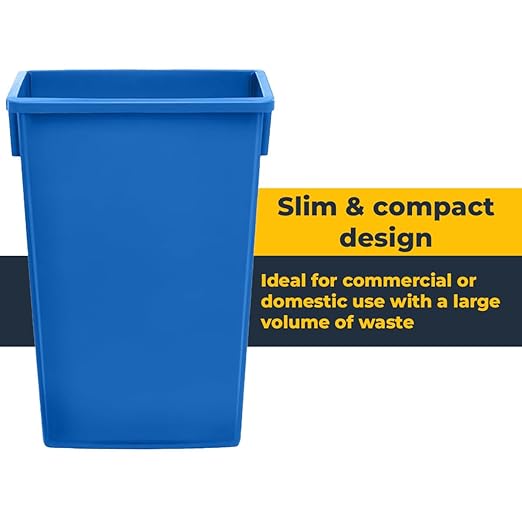 3 pack 23 Gallon Waste Bin with Swing Lid, Heavy-Duty Trash Can, Slim Rectangular Garbage Bin, Durable Waste Container, Recycling Bin, Plastic Wastebasket for Kitchen, Garage, Restaurants, Office