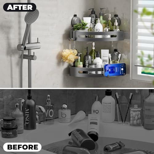 Corner Shower Caddy Suction Cup, Shower Shelves - Image 3