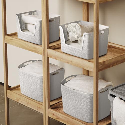 Curver Set of 4 Large 18L Easy Access Jute Decorative Plastic Organization and - Image 6