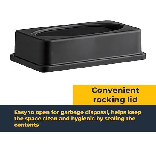3 pack 23 Gallon Waste Bin with Lid & Dolly, Heavy-Duty Trash Can, Slim Rectangular Garbage Bin, Durable Waste Container, Recycling Bin, Plastic Wastebasket for Kitchen, Garage, Restaurants, Office