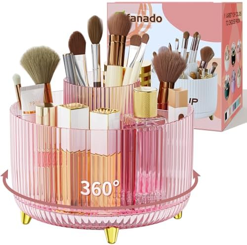 Clear Rotating Makeup Organizer Countertop by Unknown