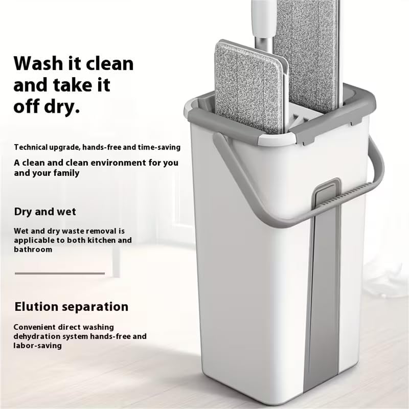 Mop and Bucket Set with AUTO Pump, 3-Zone Separate Dirty and Clean Water - Image 3