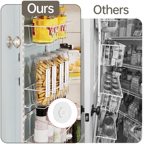 Delamu Pantry Door Organizer, Adjustable Metal Over the Door Pantry Organizer - Image 4