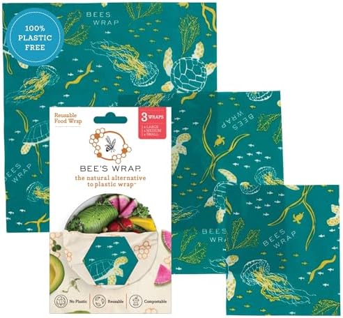Bee's Wrap Beeswax Food Wraps, 3 Pack Assorted by BeesWrap