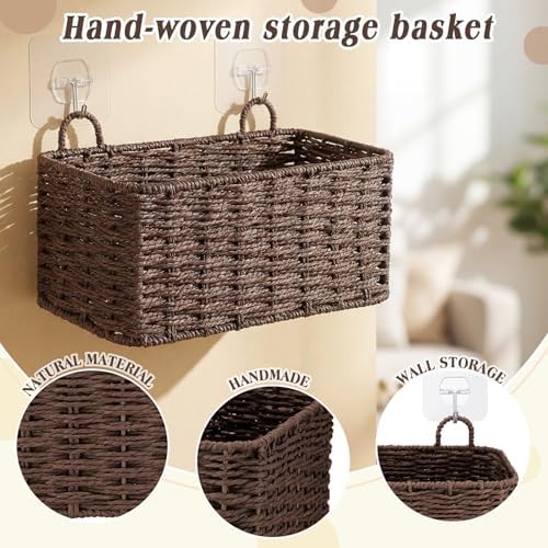 3 Pcs Wall Hanging Baskets, Paper Cord - Image 3