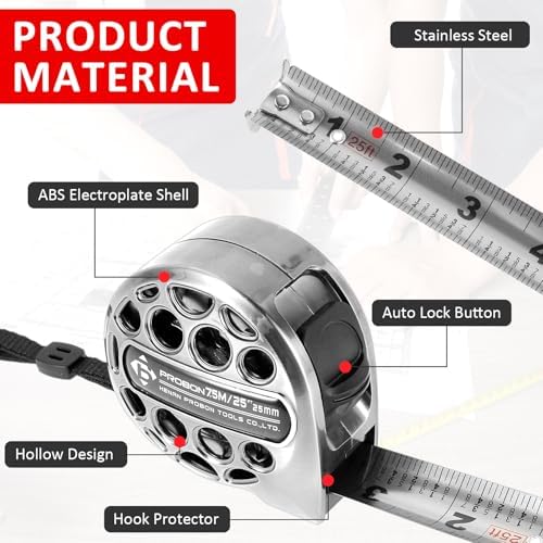 4PCS Tape Measure 25Ft/7.5M Double Side Scale Metric/Imperial Mesuring Tape - Image 2
