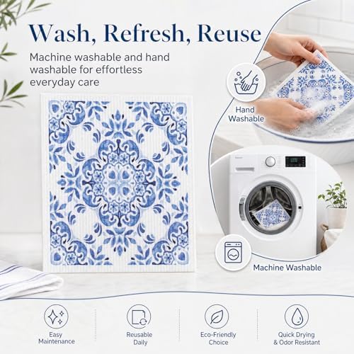 6 Pack Microfiber Cleaning Cloths, Reusable and Highly Absorbent Multi-Purpose - Image 4
