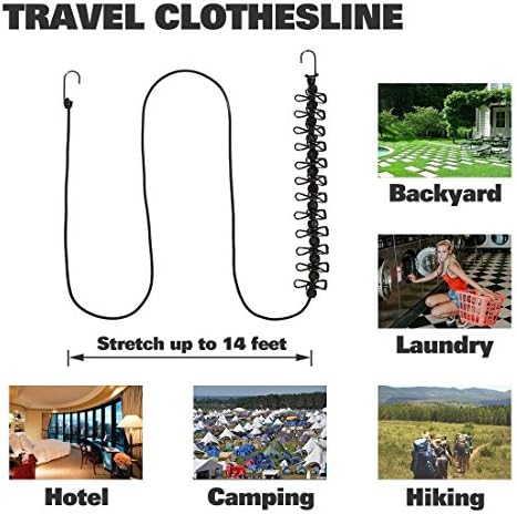Portable Travel Clothesline, Adjustable Elastic Travel Camping Retractable - Image 4
