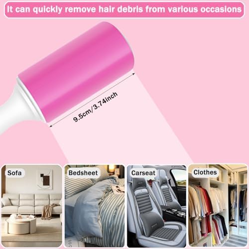 Washable Gel Lint Roller 3 Pack, Large & Mini Pet Hair Remover - Image 6