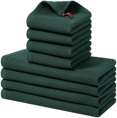 Homaxy 8 Pack 100% Cotton Kitchen Towels and Dishcloths Set by Homaxy