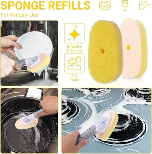 4-Pack Dish Wand Sponge Refills - Image 3