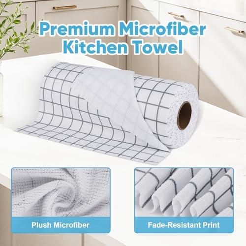 AIDEA Microfiber Cleaning Cloth Roll-50PK, Reusable Paper Towels 11.5×11.5" - Image 4