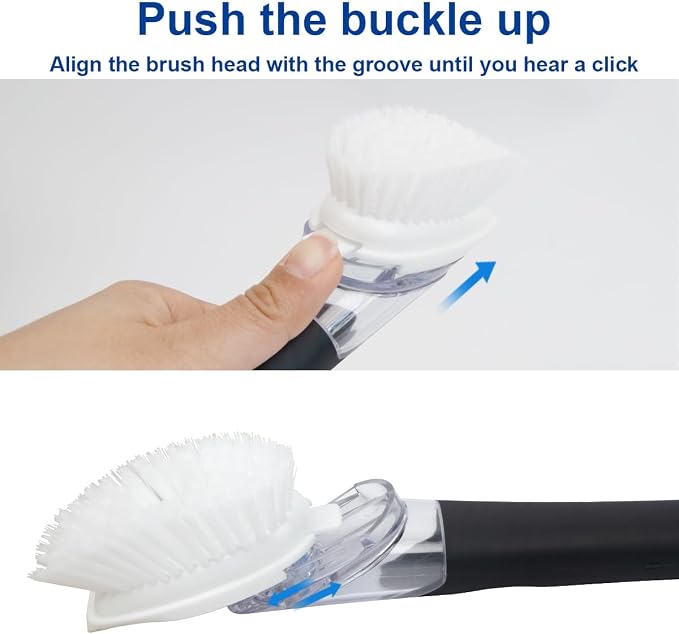 CELOX Dish Brush with Soap Dispenser, Dish Soap Brush with Handle - Image 4