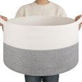 OIAHOMY Large Blanket Basket Living Room Cotton Rope Laundry Basket Grey by MasterofSpaceOptimization