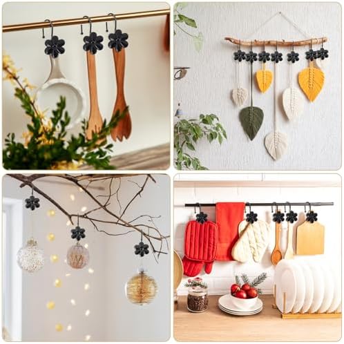 3D Floral Shower Curtain Hooks, Living Room Fun Home Decor - Image 2