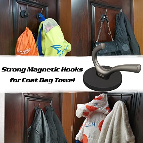 ULIBERMAGNET Strong Magnetic Double Hooks, 2 Pack Heavy Duty Sturdy Coat - Image 4