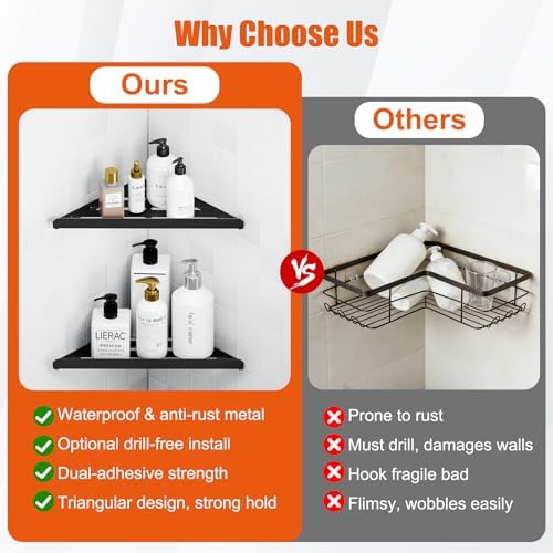 Fikoksol Shower Caddy Storage, Triangle Corner Shelf - Image 5