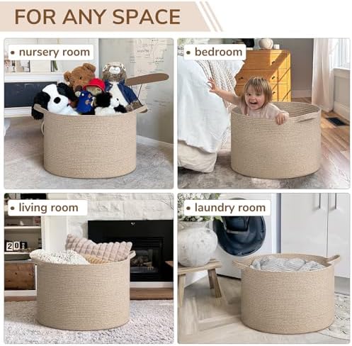 INDRESSME XXXLarge Woven Wicker Blanket Basket Living Room - Image 4
