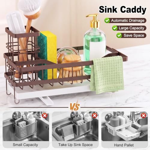 Sponge Holder for Kitchen Sink, Self-draining Sink Caddy - Image 5